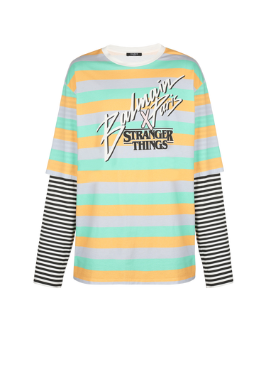 Balmain x Stranger Things - Oversize T-shirt with double sleeves