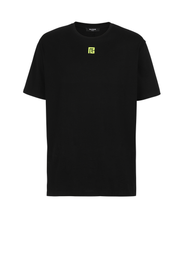 EXCLUSIVE - Cotton T-shirt with maxi Balmain logo print on back