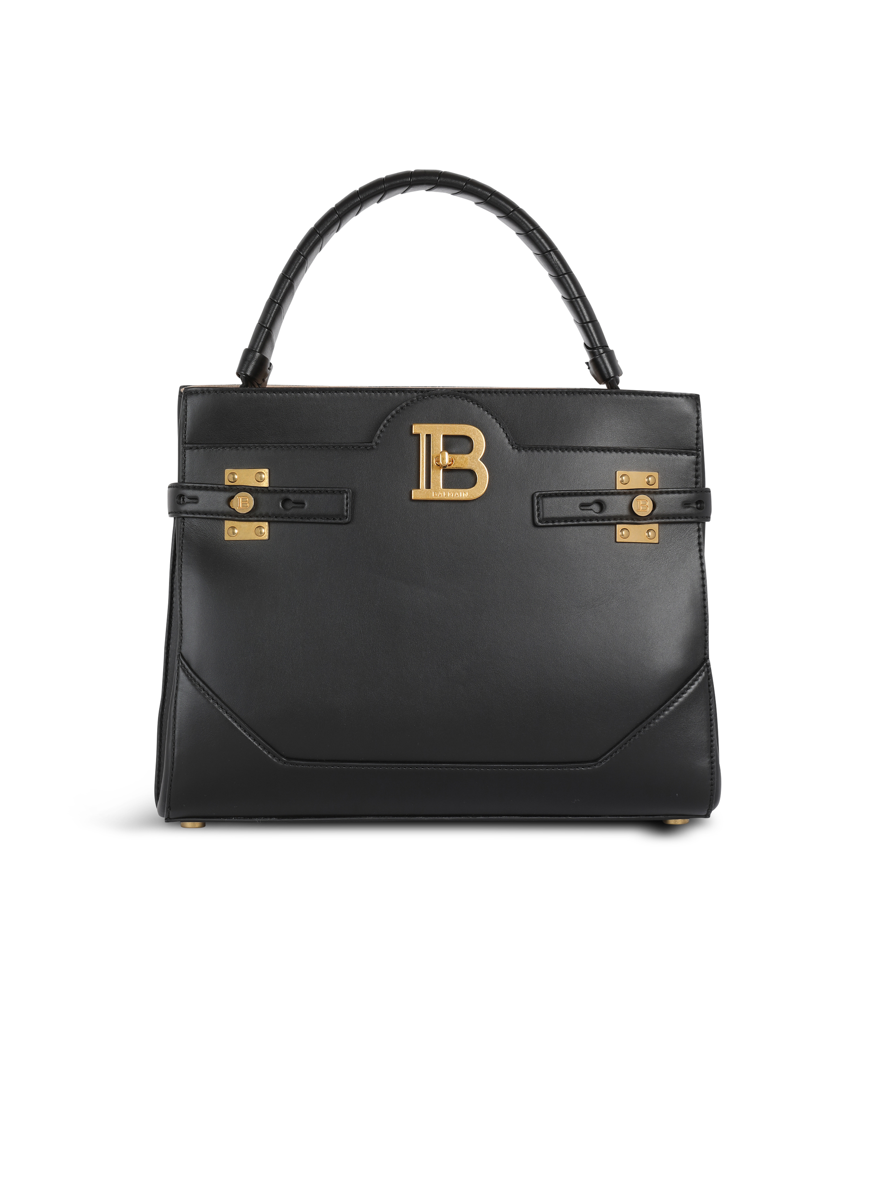 Leather B-Buzz Top Handle bag, black