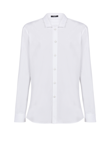 Cotton shirt with satin-covered buttons 